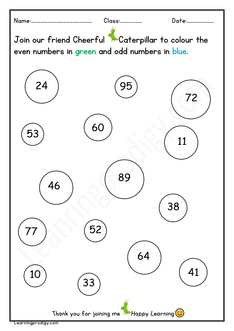 Free Printable Even or Odd Colouring Worksheet | Math Kindergarten Worksheet for Kids