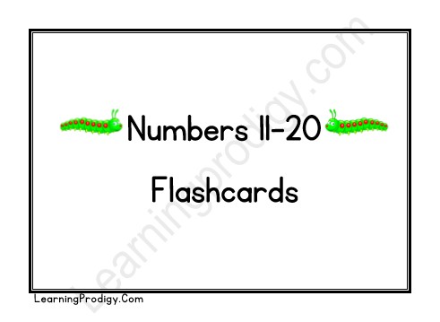 Free Printable Numbers Flashcards 11-20 for School Kids