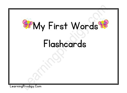 Free Printable My First Words Flashcards For Nursery Kids