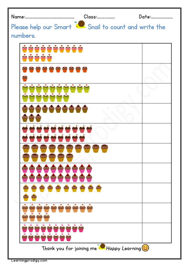 Free Downloadable Counting Worksheet For Kindergarten Kids Math 