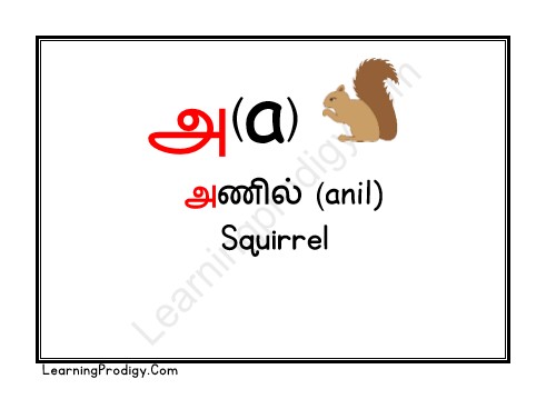 Free Printable Tamil Alphabet Flashcards For Nursery Kids | Tamil ...