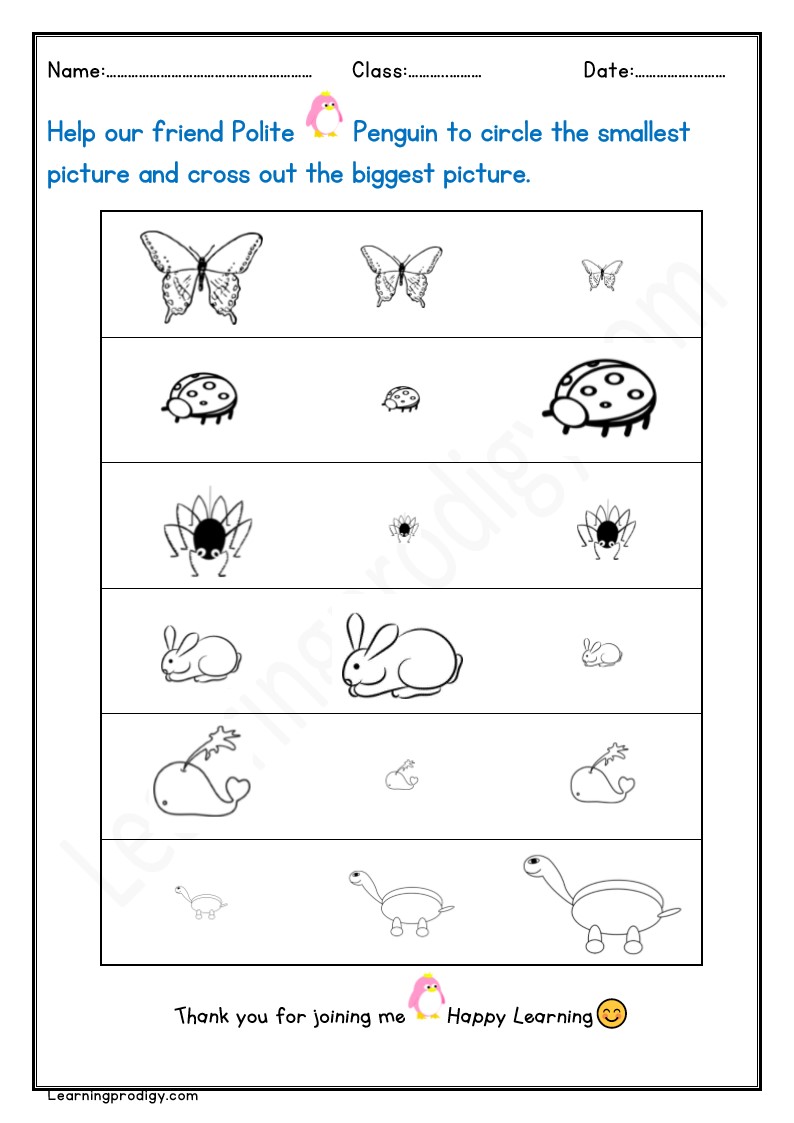 Free PDF Math Comparative Worksheet for Pre-K Kids