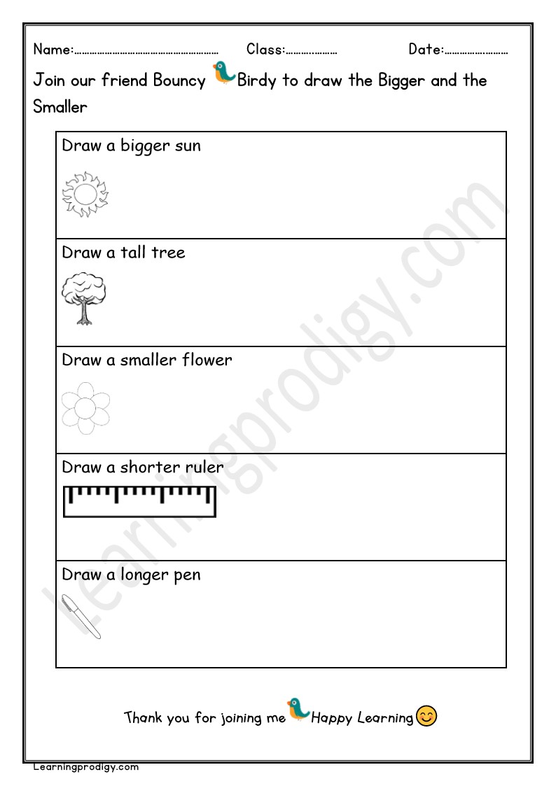 Free Printable Math Measurement Worksheet for Kindergarten Kids