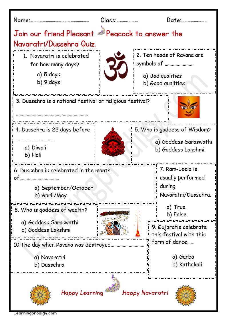 Quick Facts on Navaratri | Quiz on Dussehra and Navaratri with Answers