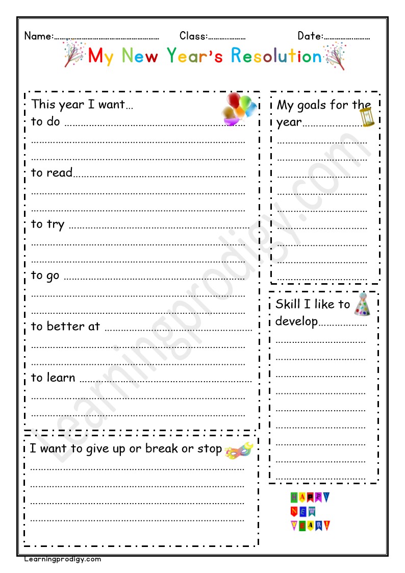 Free Printable New Year Resolution/Goals/Review Templates