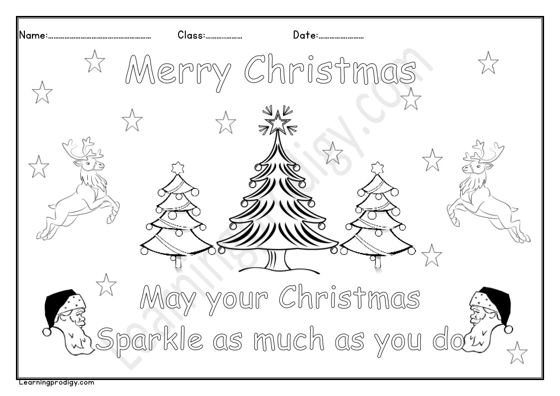 Free Printable Christmas Colouring Activity Worksheets