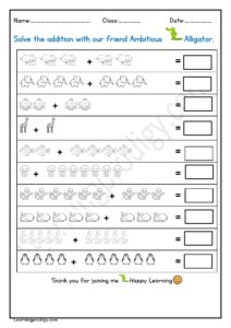 Free Printable Maths Animals Addition Worksheet For Kindergarten Kids ...